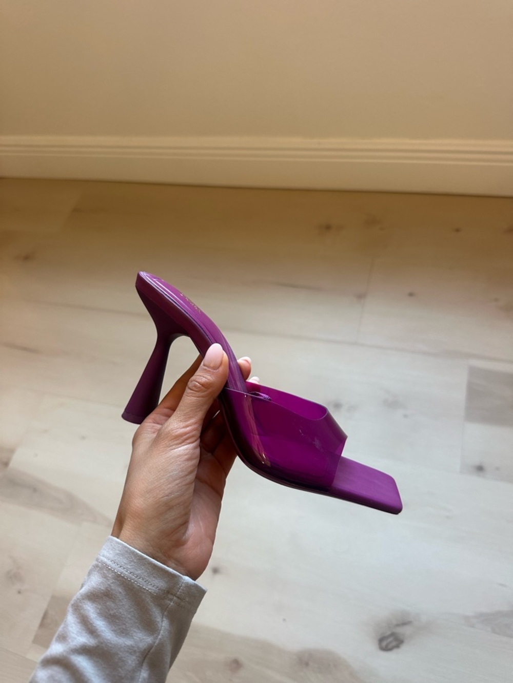 Zara Magenta Slide Mules with Transparent Band - Picture 3 of 3